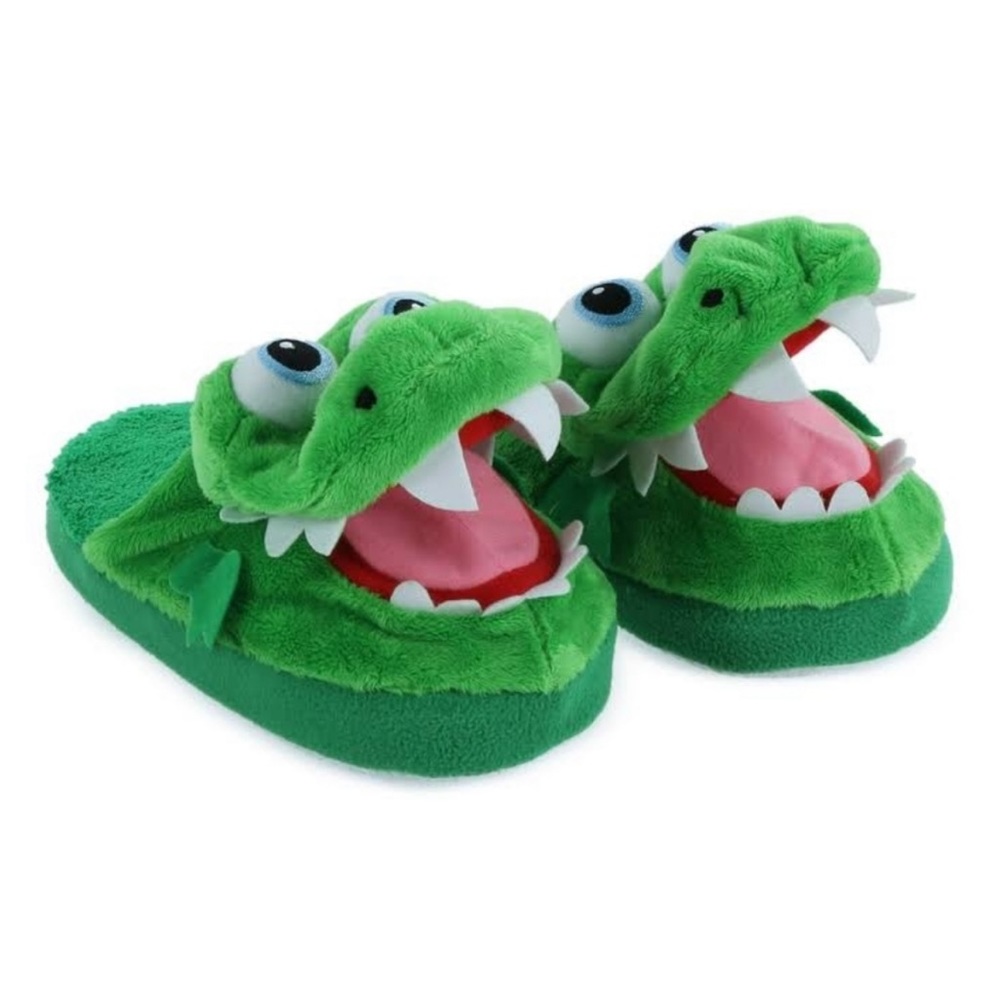 Stompeez Kids Slippers - Green Growling Dragon